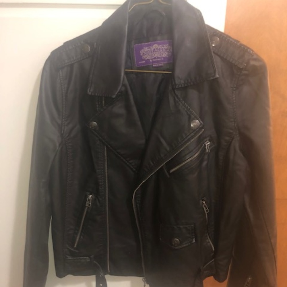 Faux Leather Motorcycle Jacket
